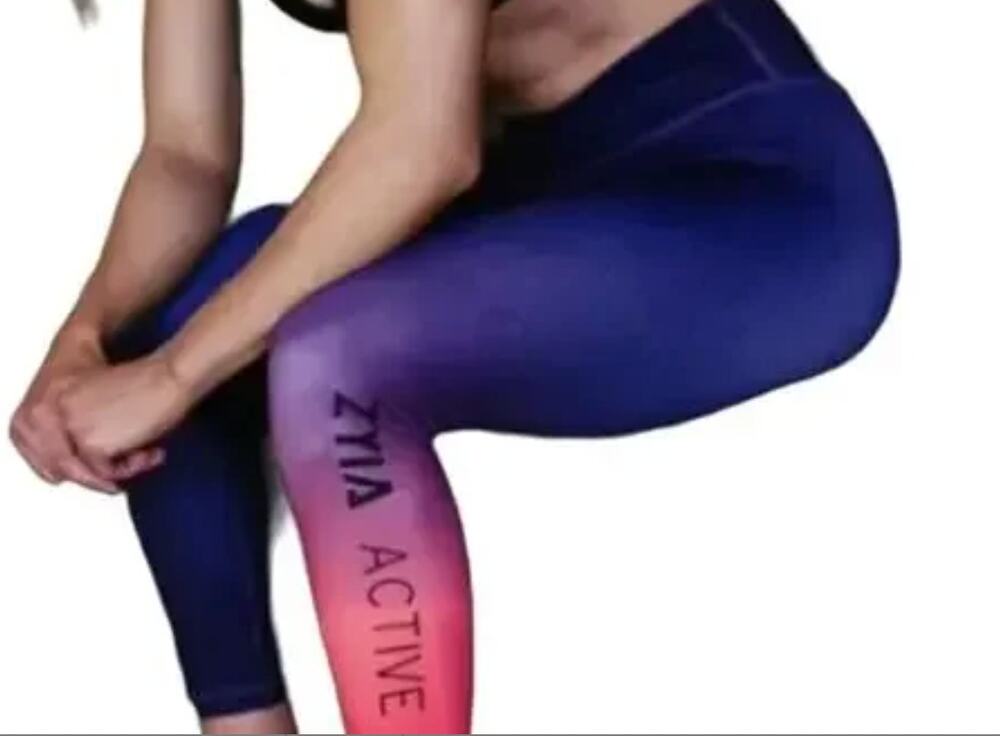 Zyia Active Purple Ombre Light N Tight Logo Leggings Size 14 / 16